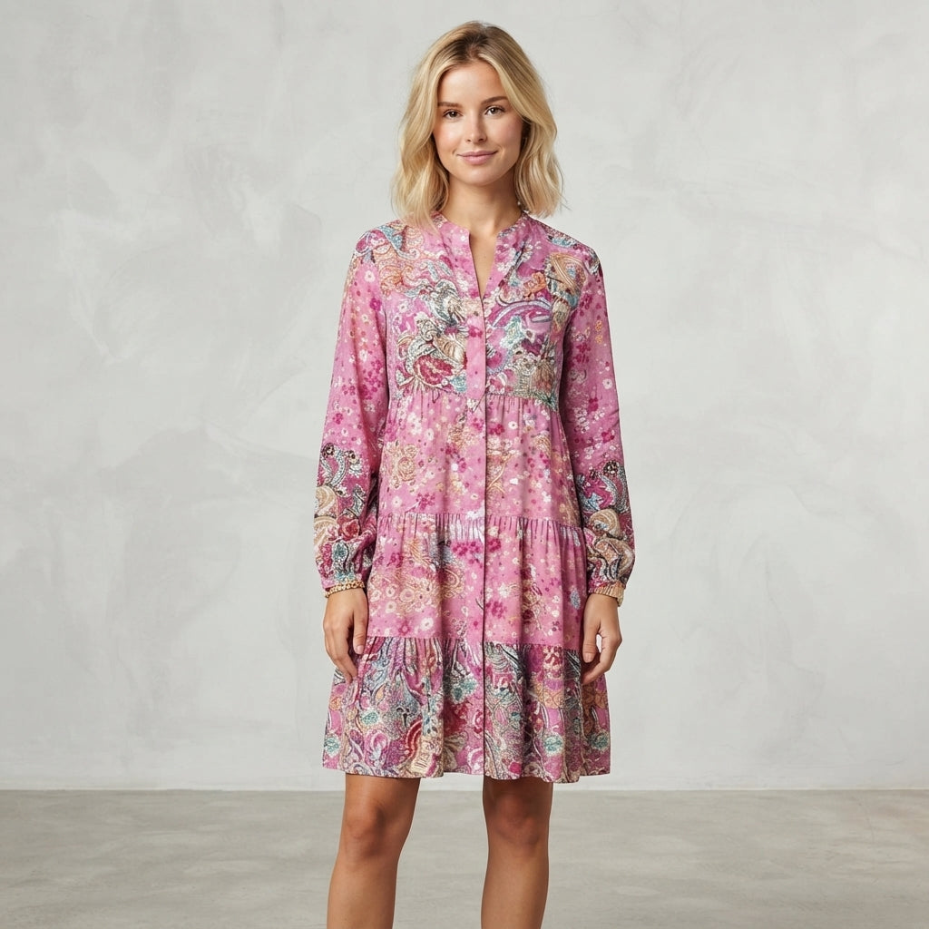 Mini-robe à manches évasées et imprimé
