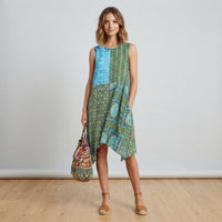 Bohemian patchwork tunic dress