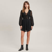 Printed flared sleeve mini dress