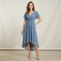 Robe d'invitée de mariage élégante en mousseline