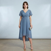 Robe d'invitée de mariage élégante en mousseline
