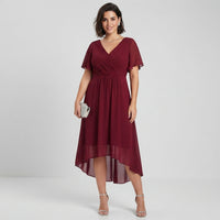 Robe d'invitée de mariage élégante en mousseline