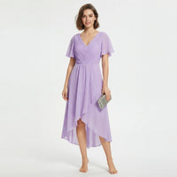 Robe d'invitée de mariage élégante en mousseline