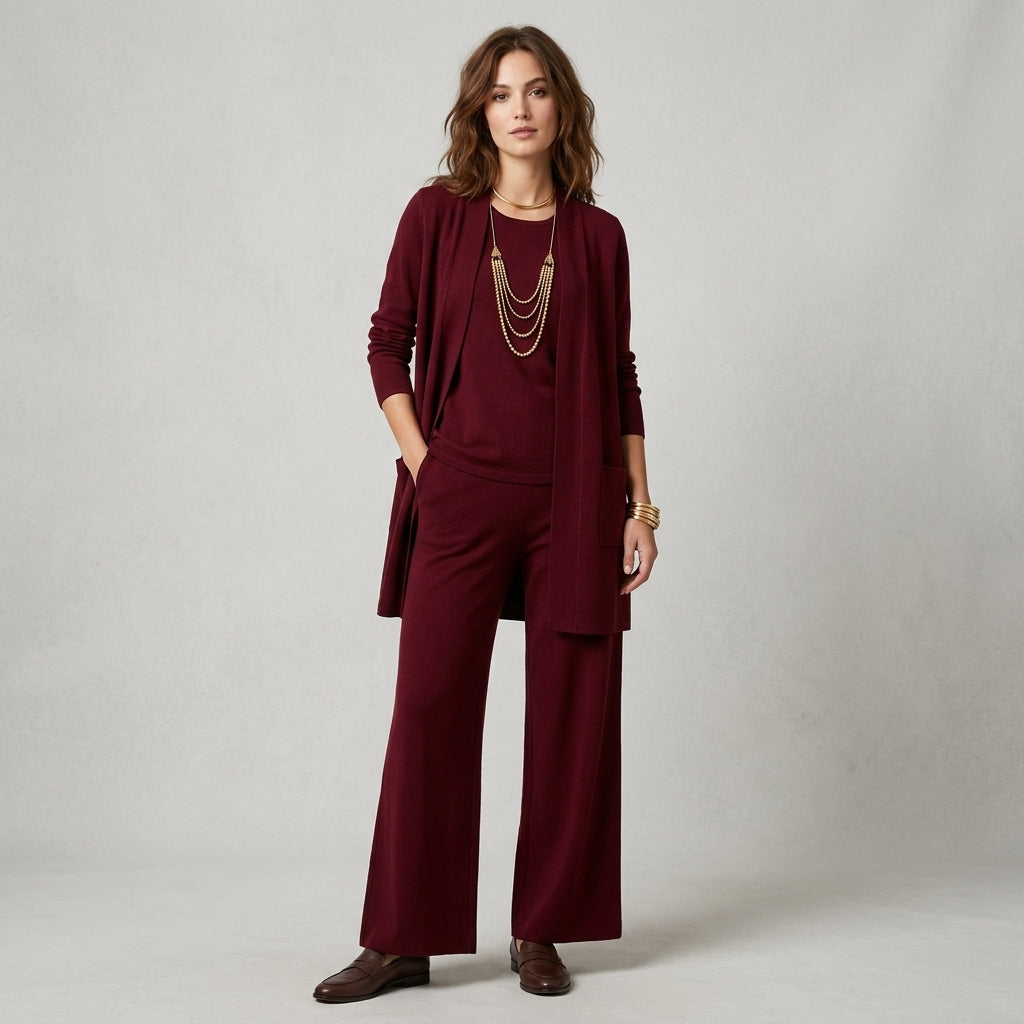 Costume trois pièces à jambes larges