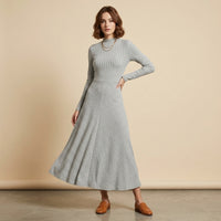 Robe midi trapèze côtelée Echoarchiv
