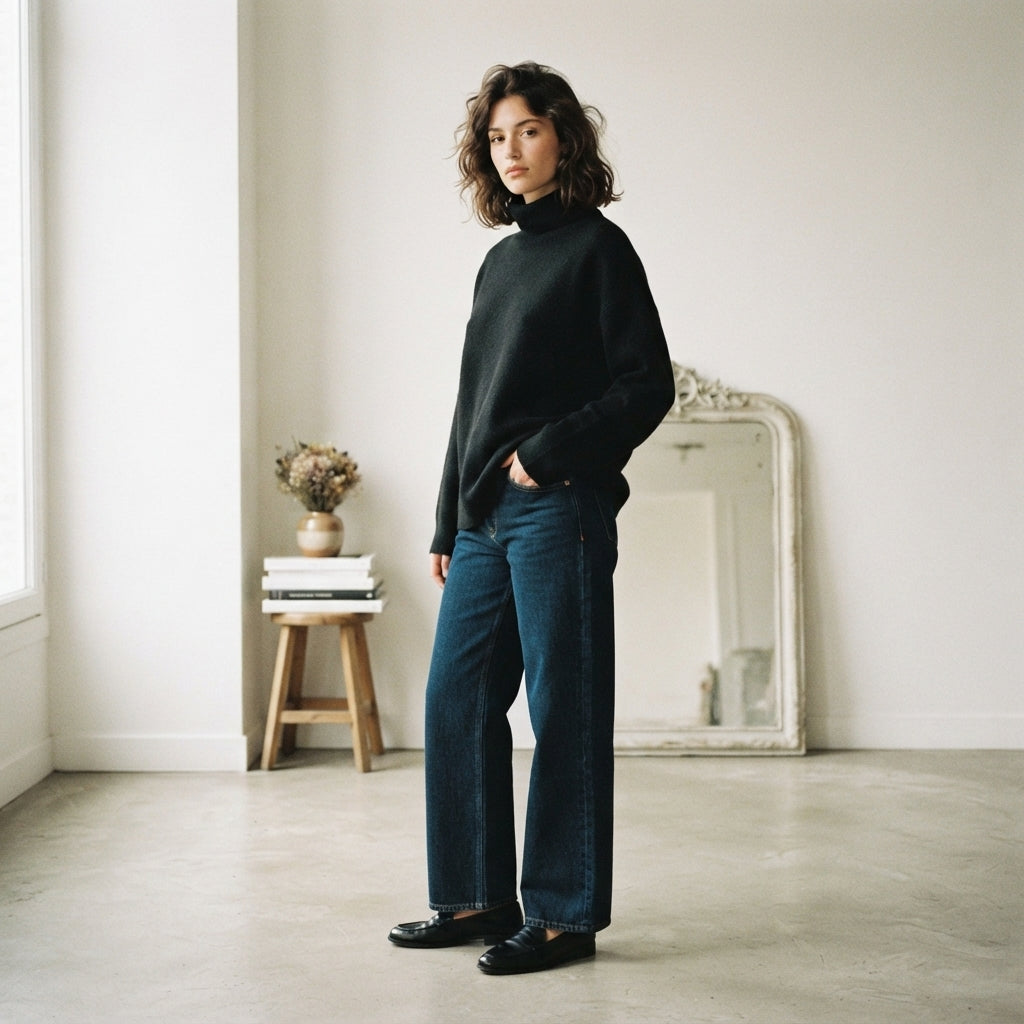 Robe-pull à col roulé oversize
