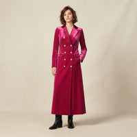 Robe longue blazer en velours