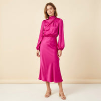 Robe midi à col roulé Olivia