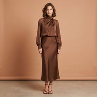 Robe midi à col roulé Olivia
