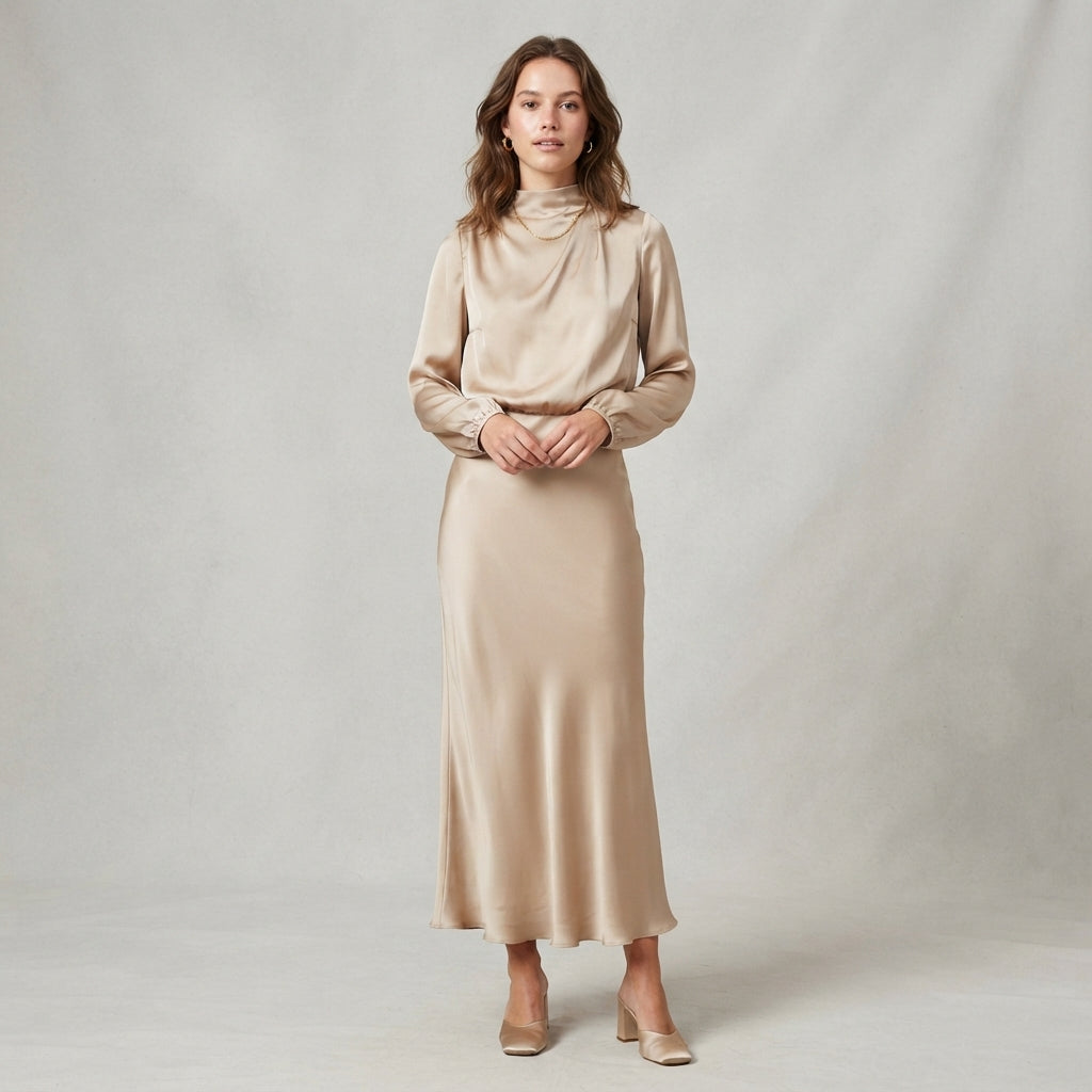 Robe de cérémonie Olivia à col roulé