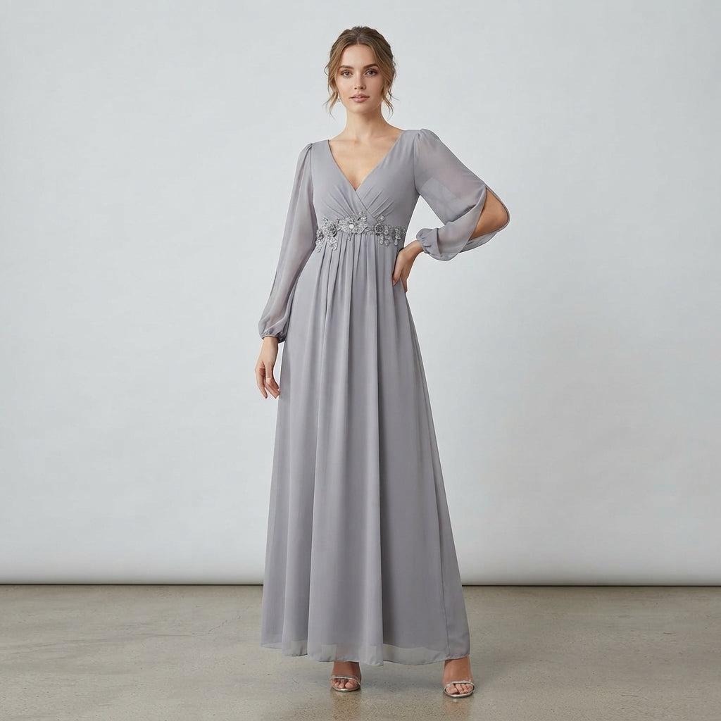 Robe de soirée Zoé à col en V