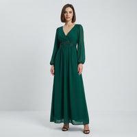Robe de soirée Zoé à col en V