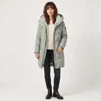 Manteau matelassé long à capuche