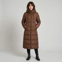 Manteau matelassé long à capuche