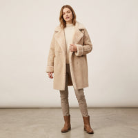 Manteau d'hiver long en fausse fourrure