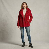 Veste courte en fausse fourrure effet mouton