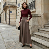 Jupe longue évasée Primrose avec ceinture