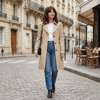 Trench-coat imperméable classique ceinturé