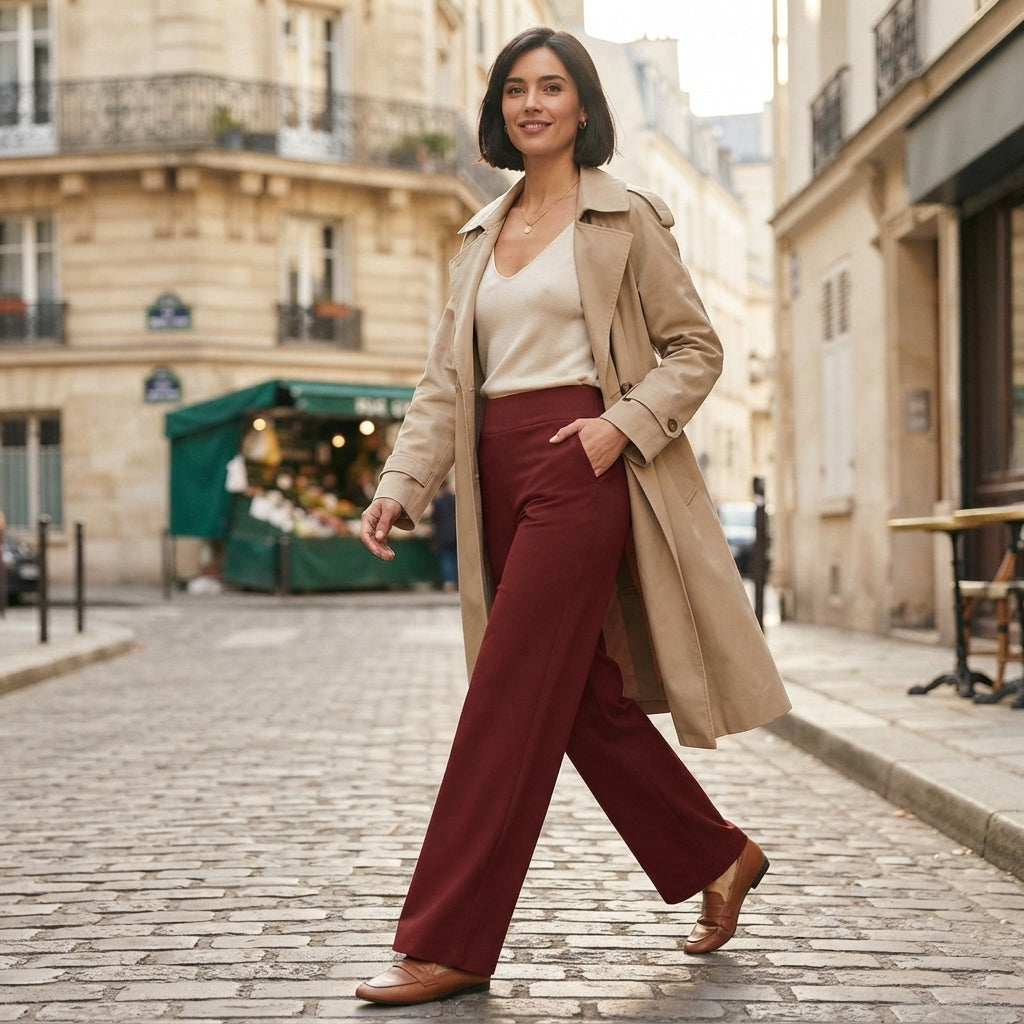 Pantalon droit coupe décontractée