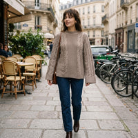 Maxi-pull en maille torsadée oversize