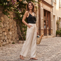 Pantalon classique à jambes larges
