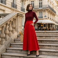 Jupe longue évasée Primrose avec ceinture
