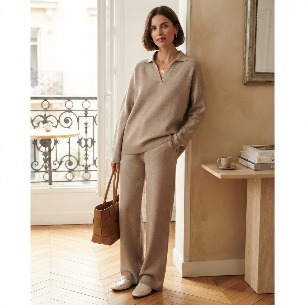 Ensemble polo en maille oversize