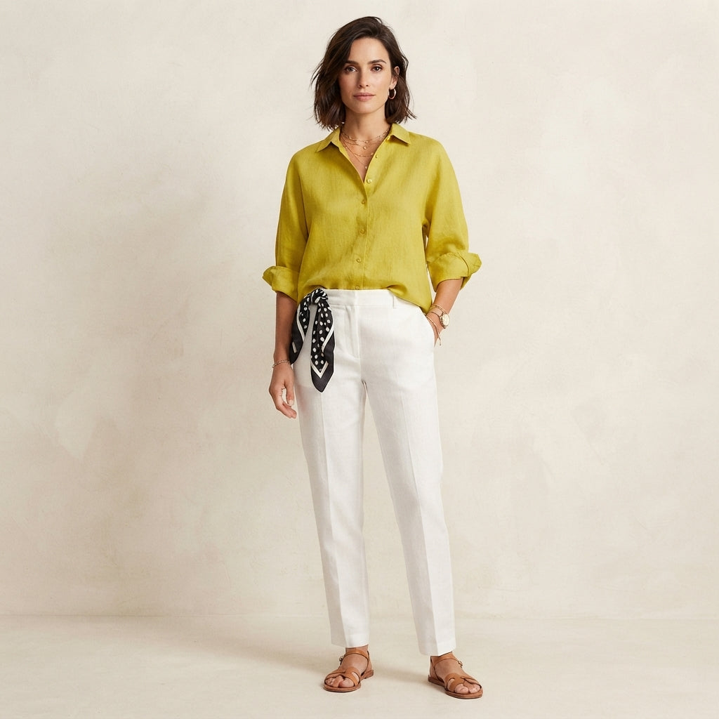 Chemise boutonnée en lin Stephanie