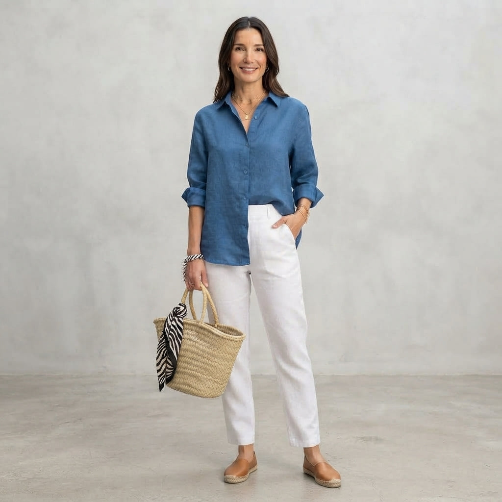 Chemise boutonnée en lin Stephanie