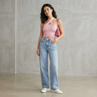 Crop top dos nu côtelé