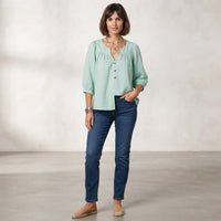 Blouse boutonnée à manches 3/4