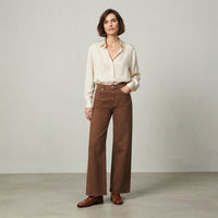 Pantalon large taille haute