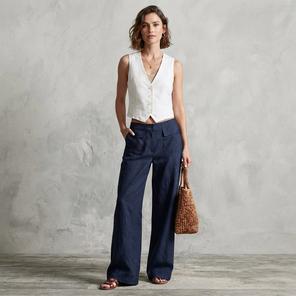 Pantalon ample à jambes larges