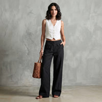 Pantalon ample à jambes larges