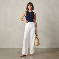 Pantalon classique à jambes larges