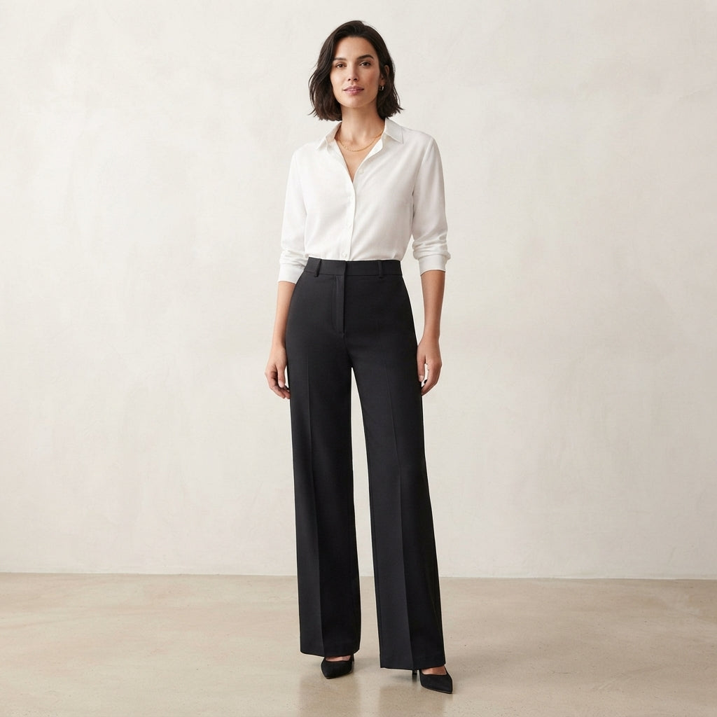 Pantalon droit taille haute Montarello