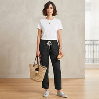 Pantalon Linéa en coton et lin
