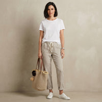 Pantalon Linéa en coton et lin