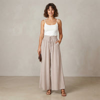 Pantalon Linéa en coton et lin
