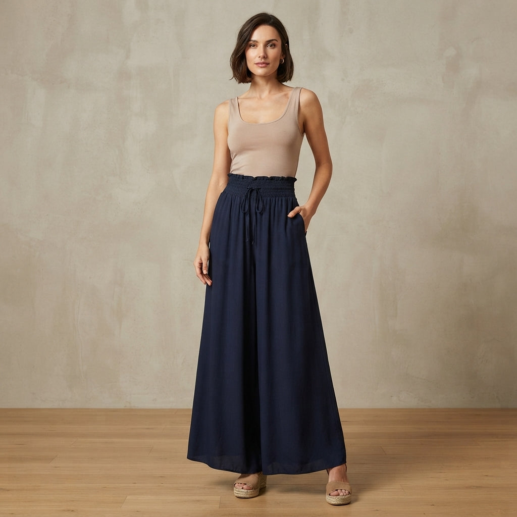 Pantalon Linéa en coton et lin