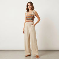 Combinaison beige brodée La Binta