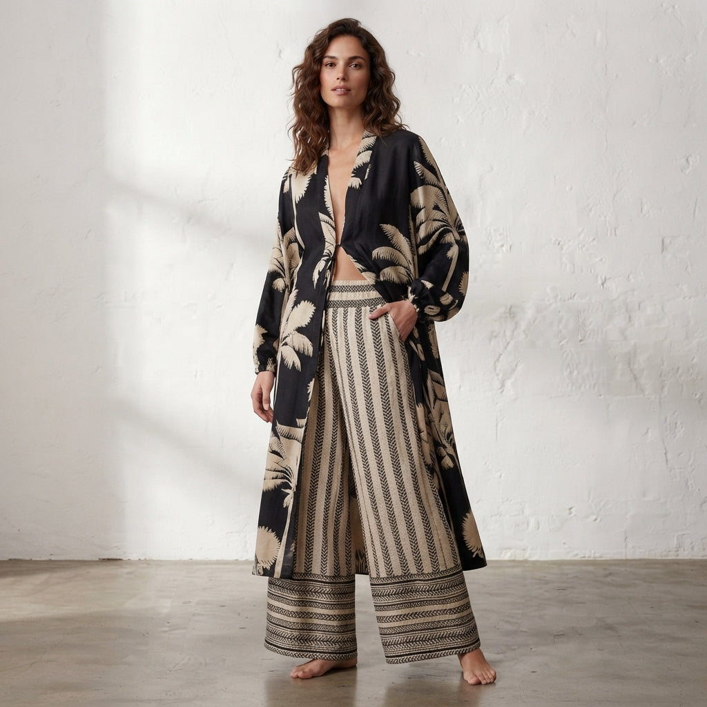 Ensemble kimono palazzo hippie