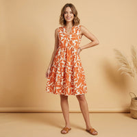 Mini-robe évasée à motif graphique