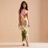 Robe à fleurs asymétrique Nicole
