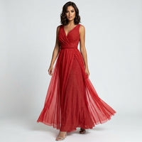 Robe de cérémonie en mousseline plissée pour mère de la mariée