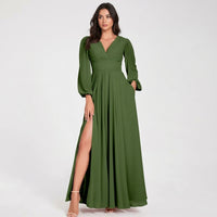 Robe de demoiselle d'honneur Alaina à encolure en V