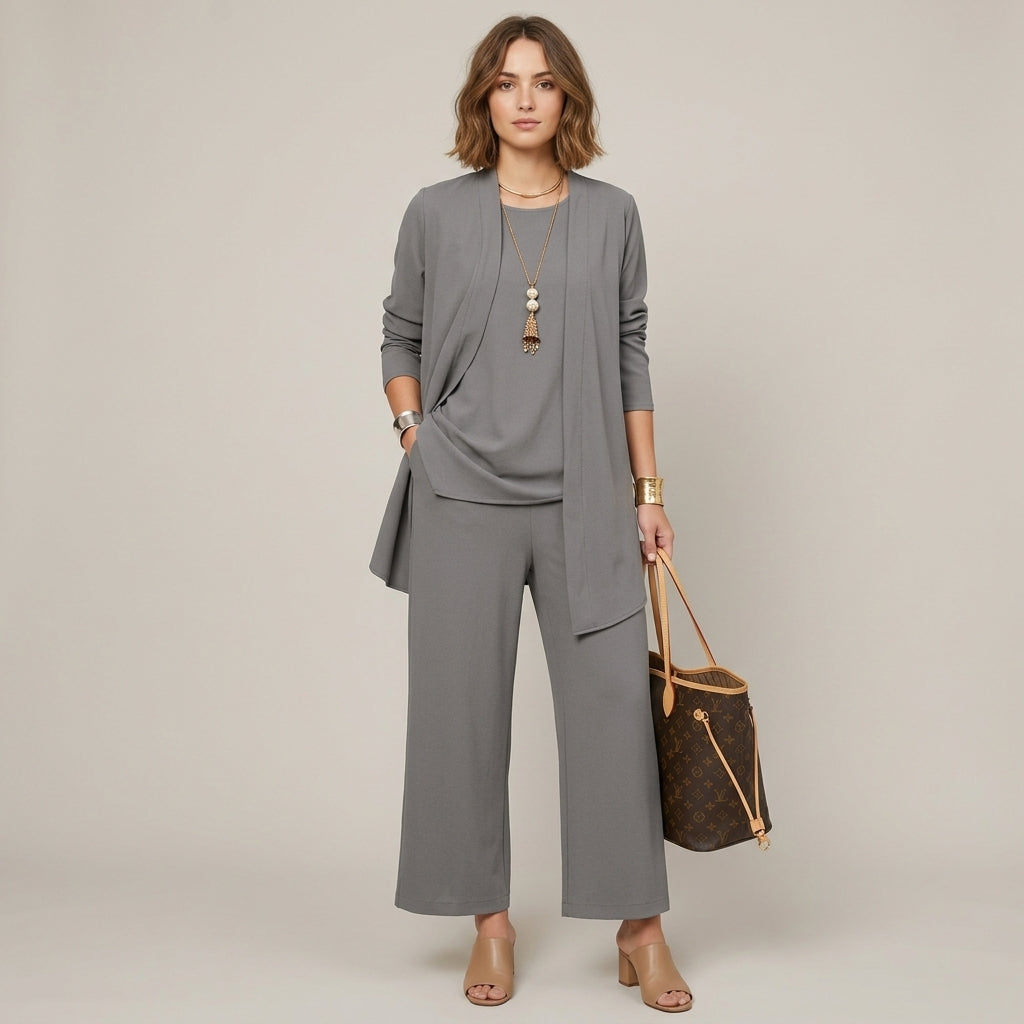 Costume trois pièces à jambes larges