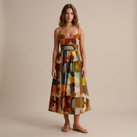 Robe midi élégante à manches courtes