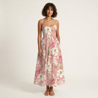 Robe midi élégante à manches courtes