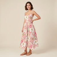 Robe midi élégante à manches courtes